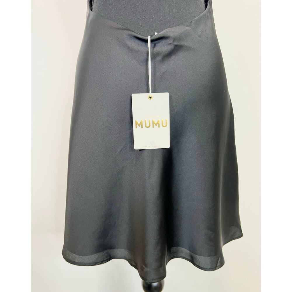Show Me Your Mumu Jasmine Halter Dress in Black Large Mini Satin Party Gothic - Picture 4 of 4